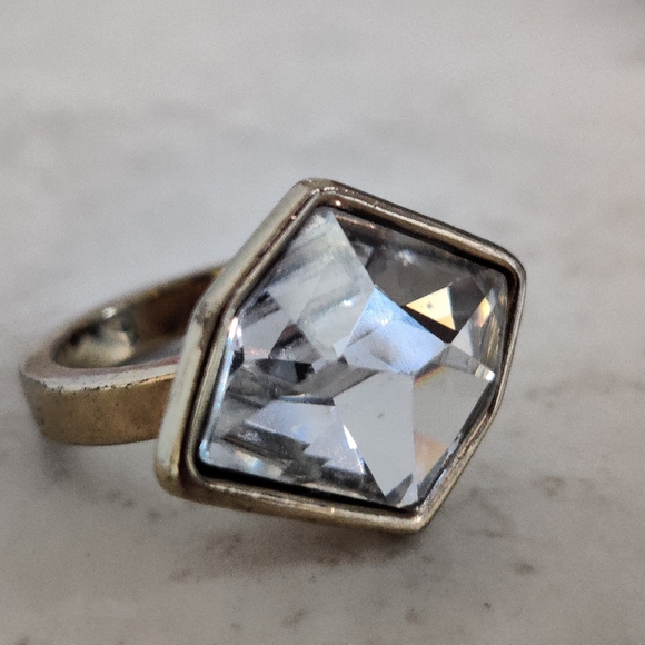 Dyrberg Kern Asymmetric Crystal Statement Ring - Picture 2 of 16